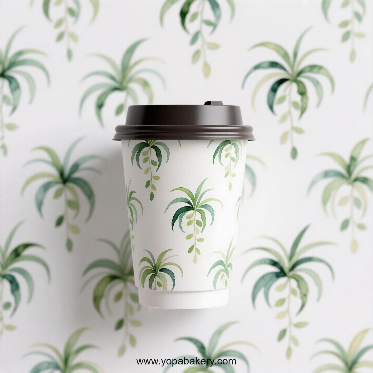 Spider Plant Themed Coffee Paper Cups Factory: 4-24 oz Disposable Cup Custom Logo & Door to Door