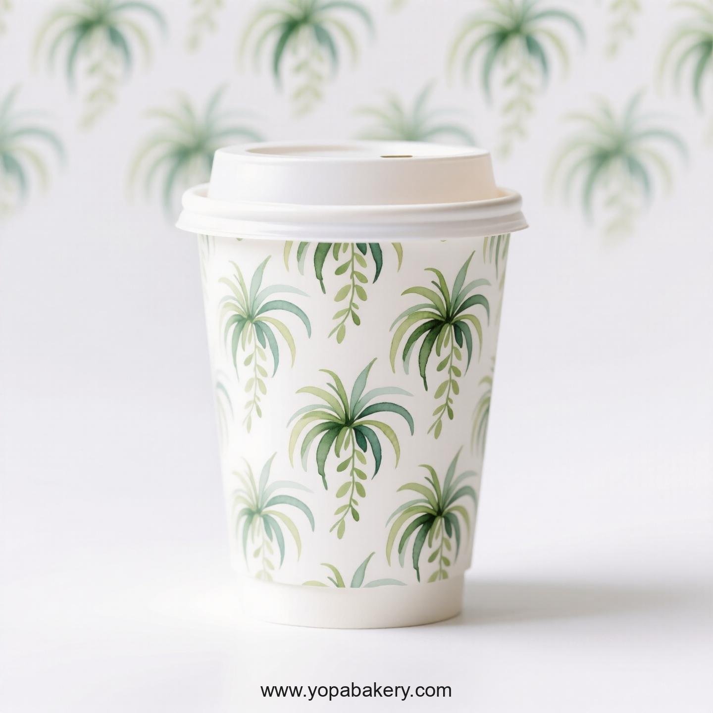 Spider Plant Themed Coffee Paper Cups Factory: 4-24 oz Disposable Cup Custom Logo & Door to Door