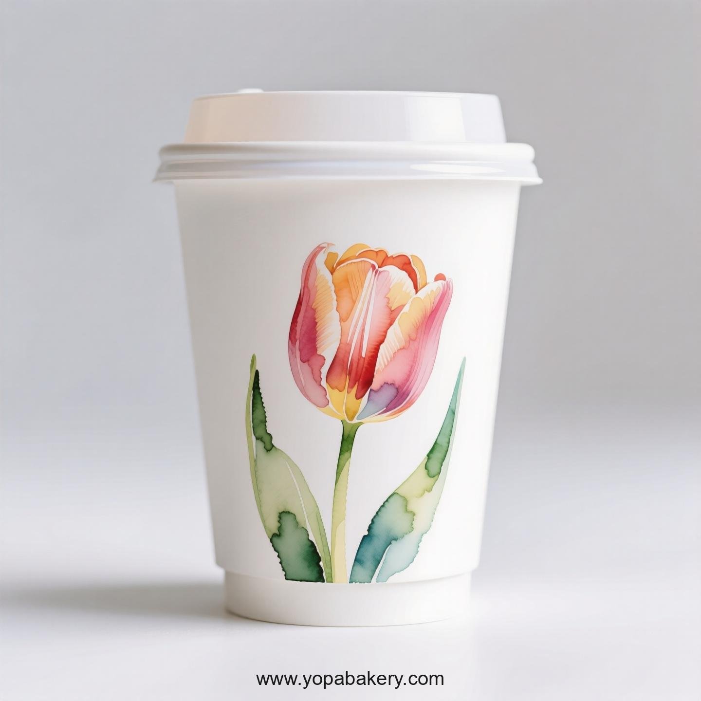 Tulip Design Coffee Paper Cups Factory: Plastic-Free Option