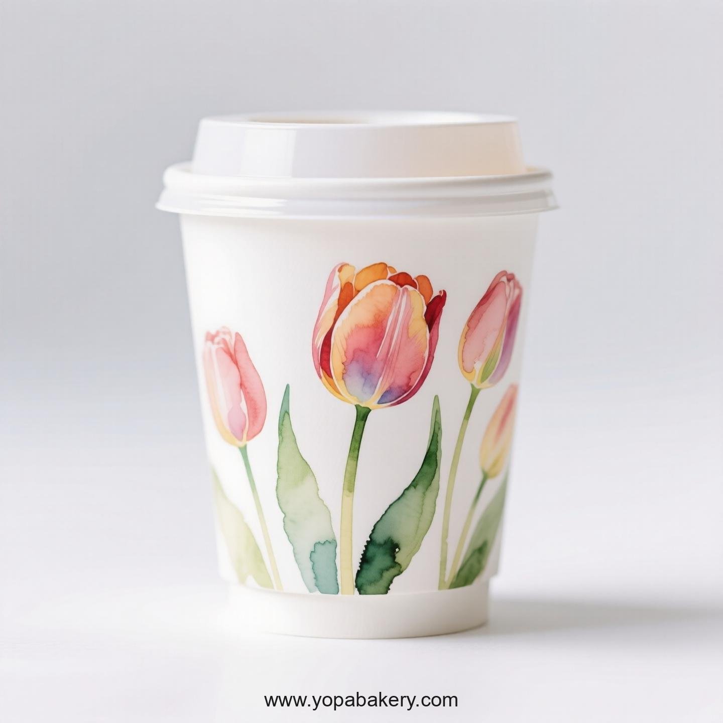 Tulip Design Coffee Paper Cups Factory: Plastic-Free Option