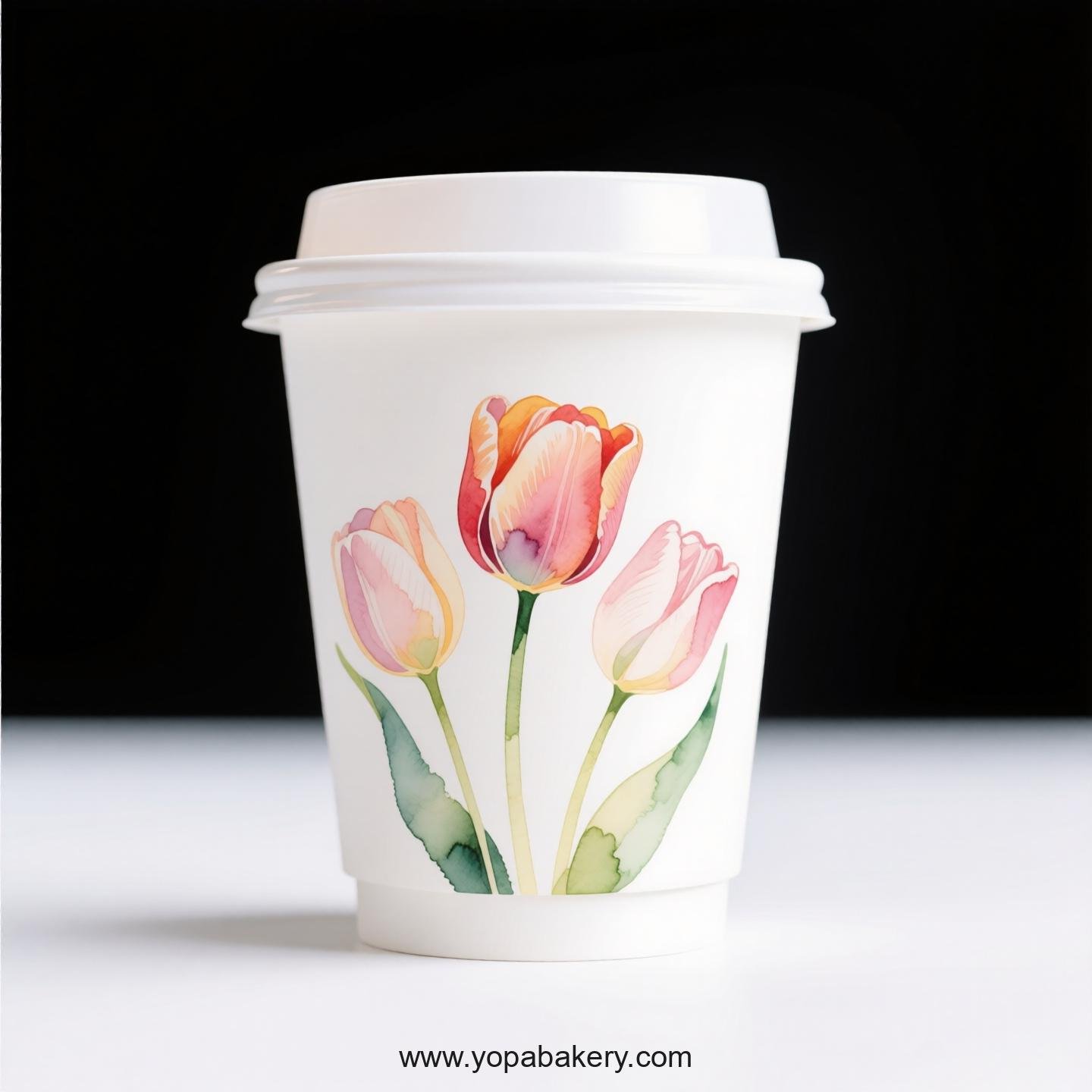 Tulip Design Coffee Paper Cups Factory: Plastic-Free Option