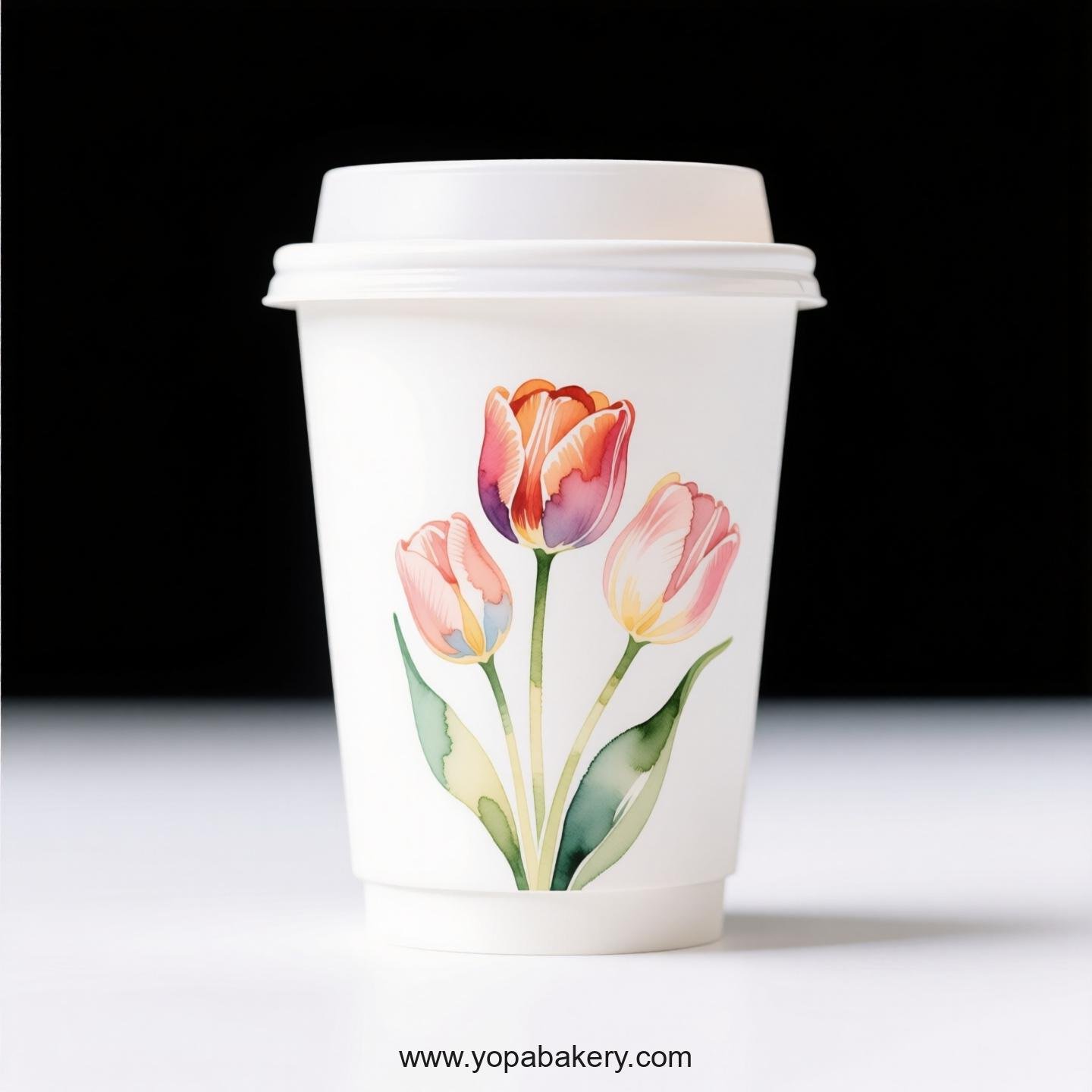 Tulip Design Coffee Paper Cups Factory: Plastic-Free Option