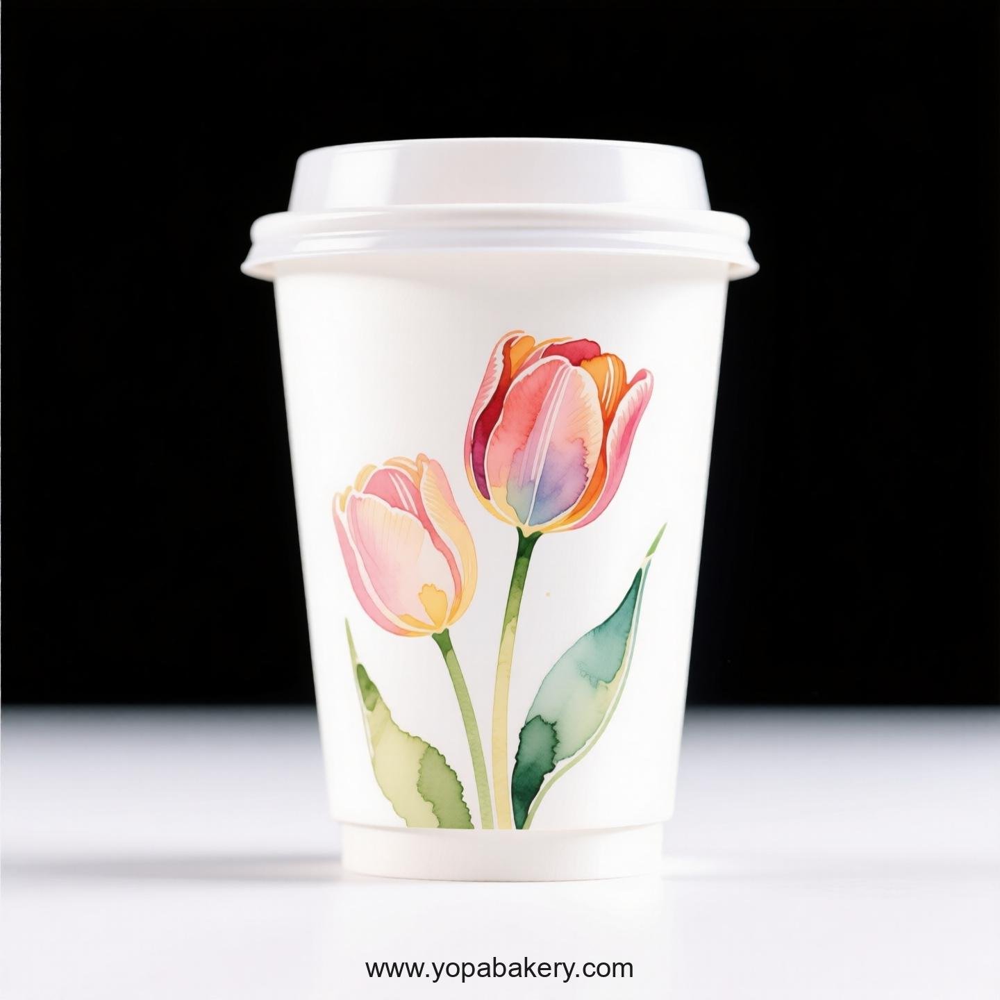 Tulip Design Coffee Paper Cups Factory: Plastic-Free Option