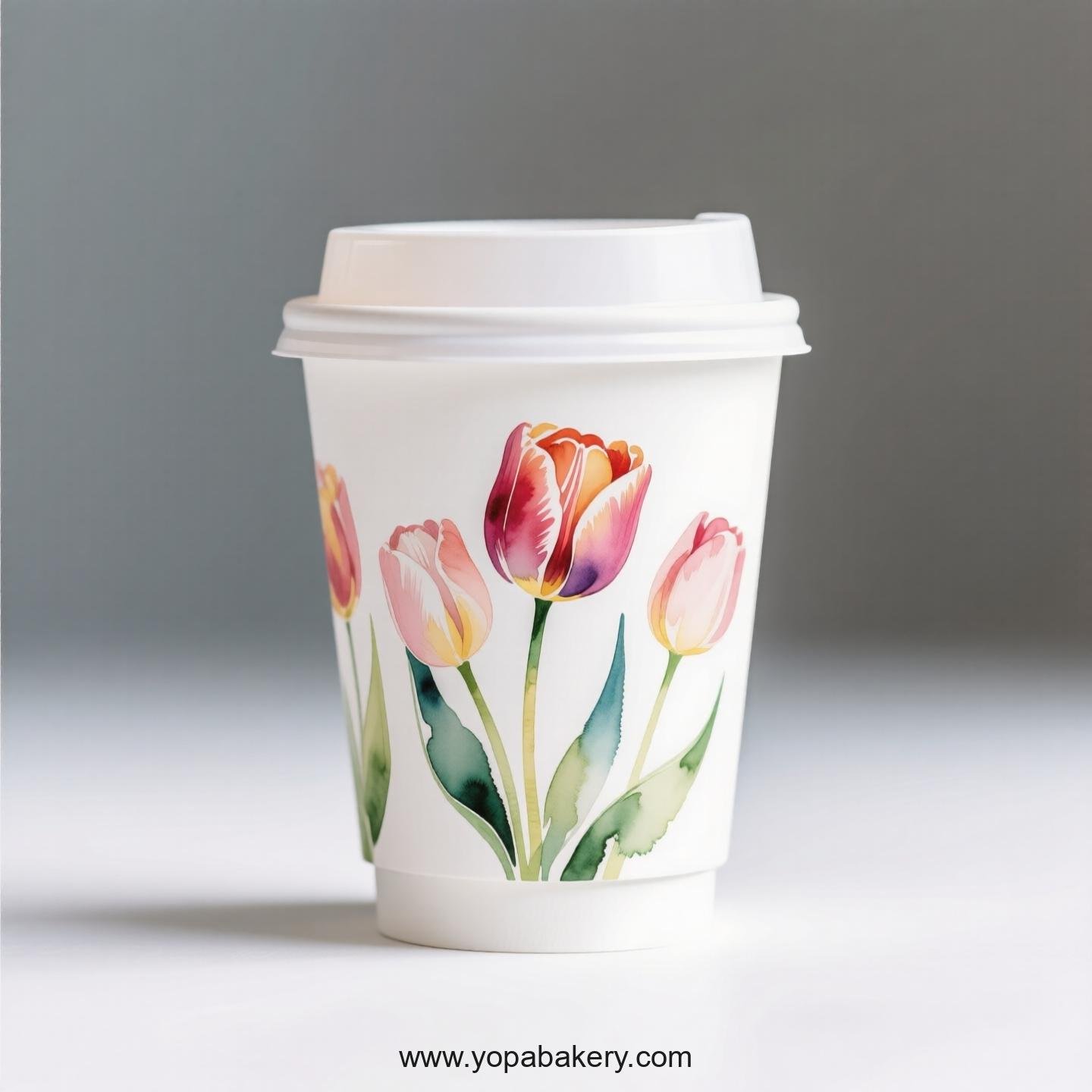 Tulip Design Coffee Paper Cups Factory: Plastic-Free Option