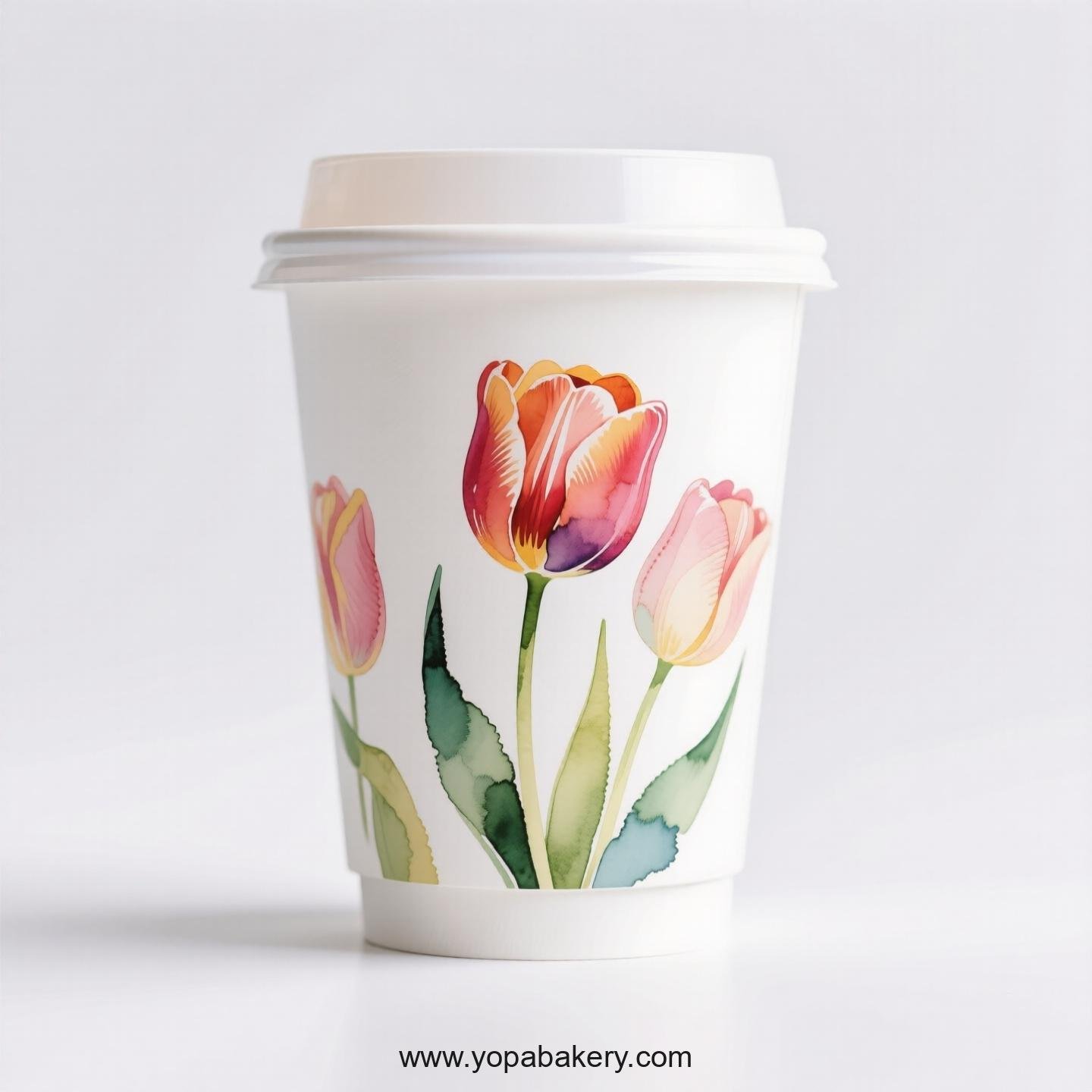 Tulip Design Coffee Paper Cups Factory: Plastic-Free Option
