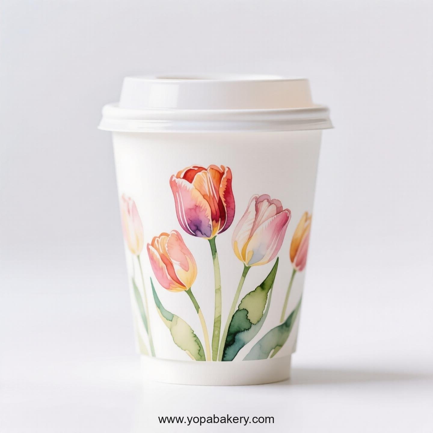 Tulip Design Coffee Paper Cups Factory: Plastic-Free Option