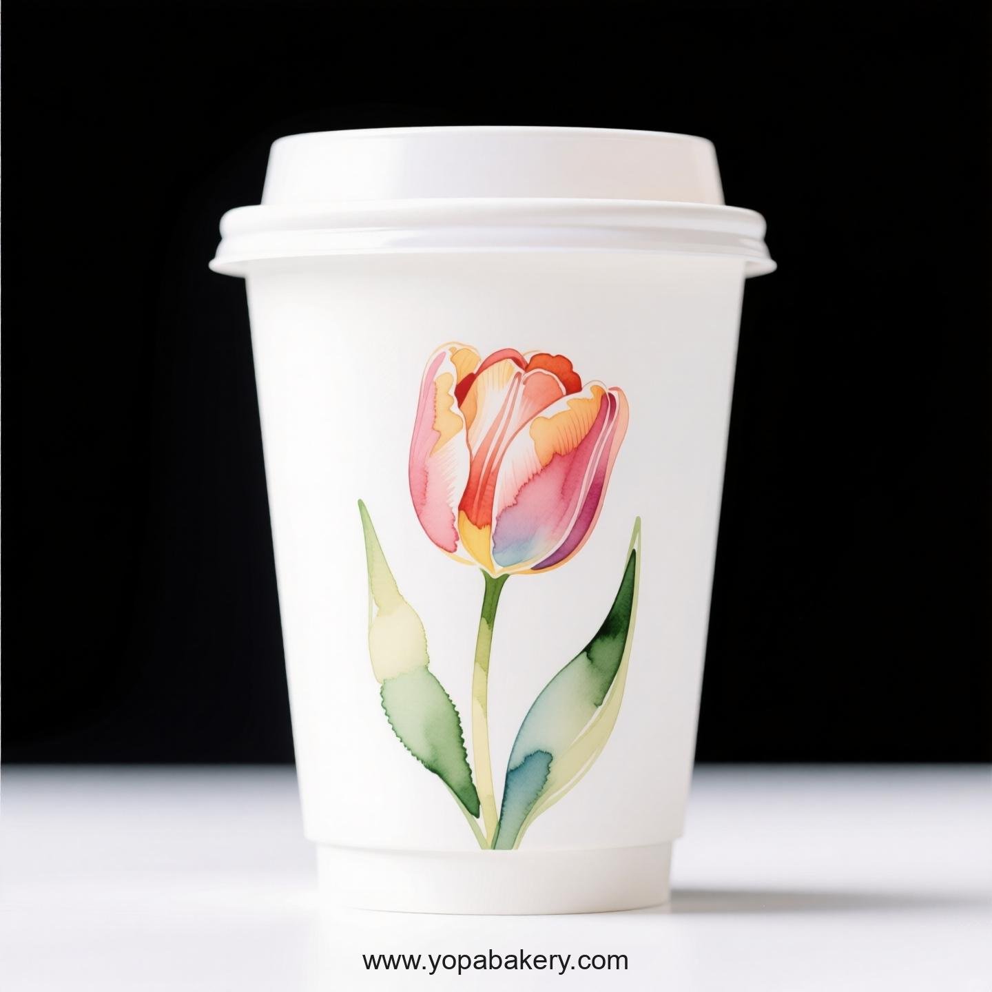 Tulip Design Coffee Paper Cups Factory: Plastic-Free Option