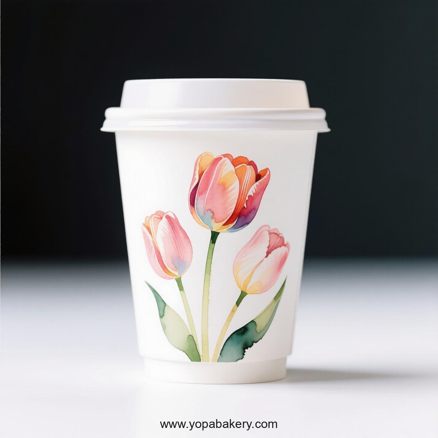 Tulip Design Coffee Paper Cups Factory: Plastic-Free Option