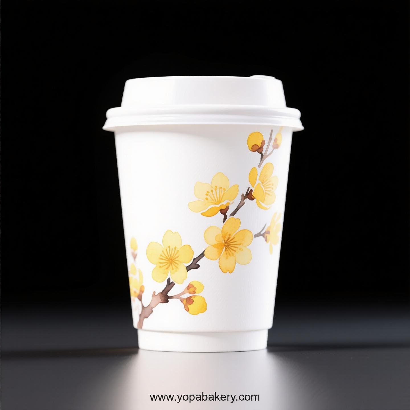 Winter Jasmine Design Coffee Paper Cups Factory: Bulk Pack Savings