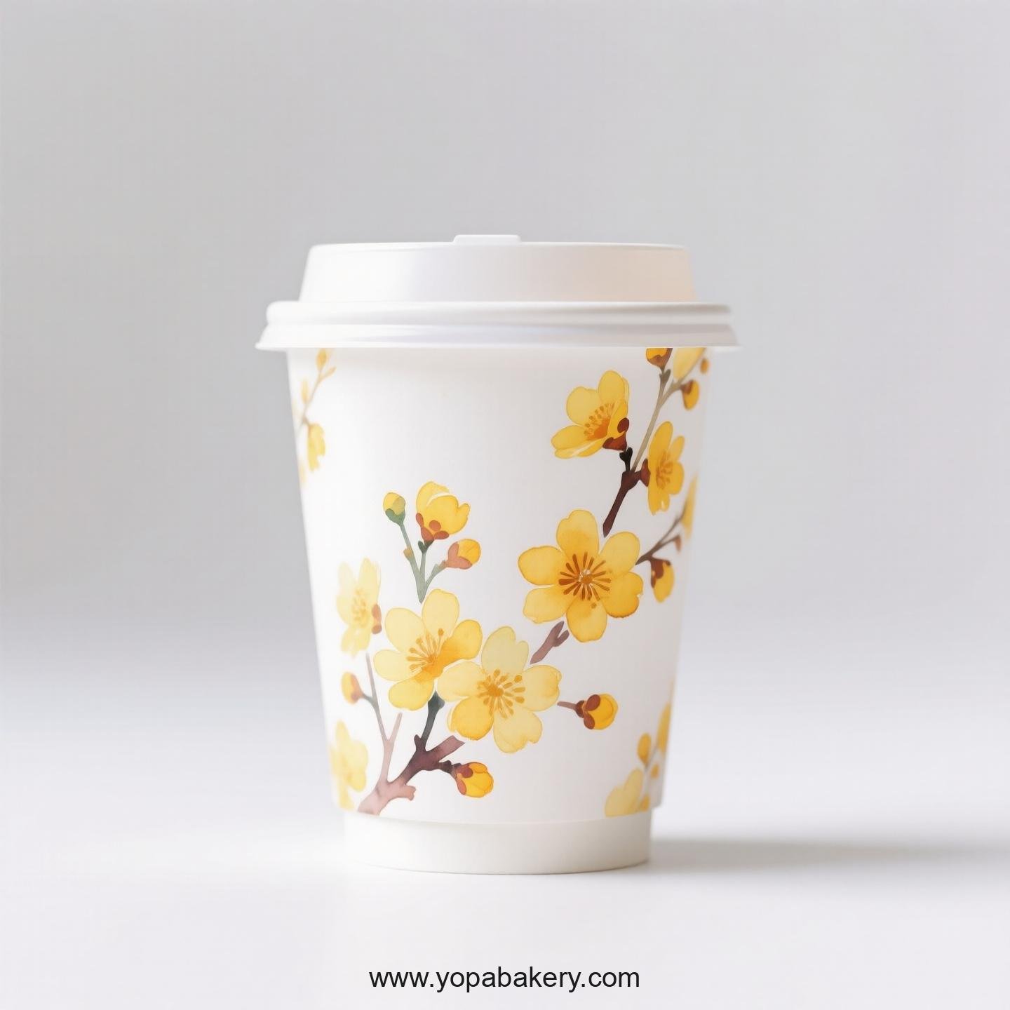 Winter Jasmine Design Coffee Paper Cups Factory: Bulk Pack Savings