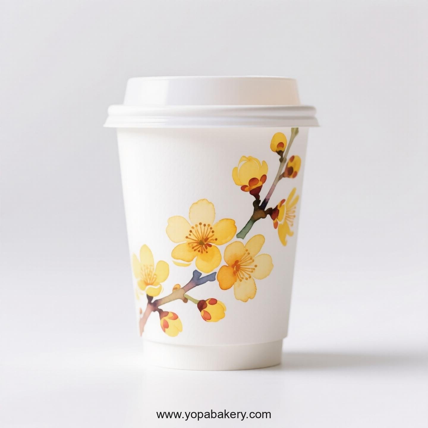 Winter Jasmine Design Coffee Paper Cups Factory: Bulk Pack Savings
