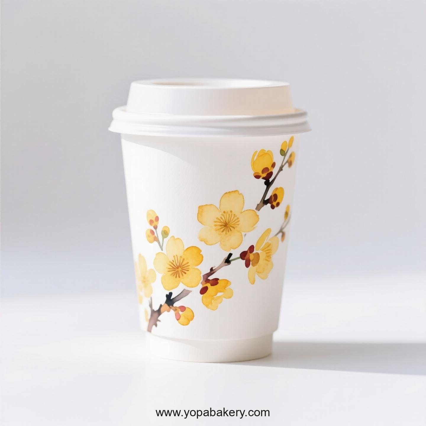 Winter Jasmine Design Coffee Paper Cups Factory: Bulk Pack Savings