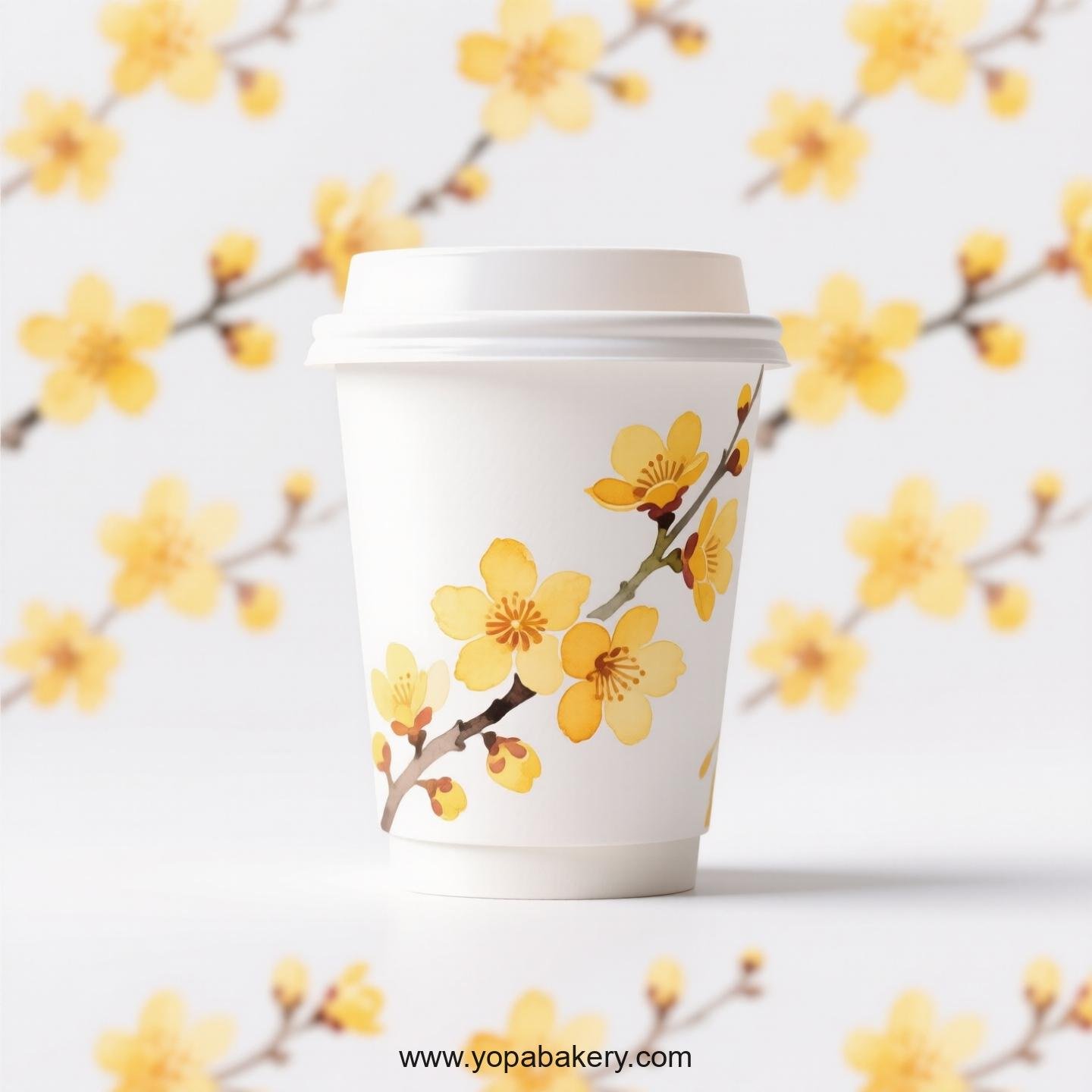 Winter Jasmine Design Coffee Paper Cups Factory: Bulk Pack Savings