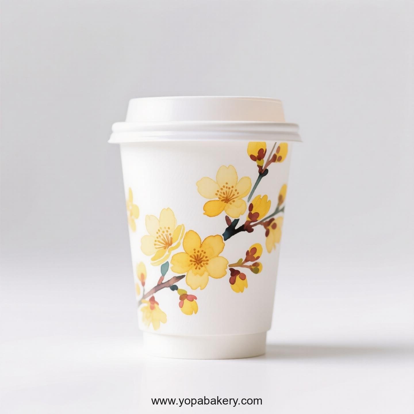 Winter Jasmine Design Coffee Paper Cups Factory: Bulk Pack Savings