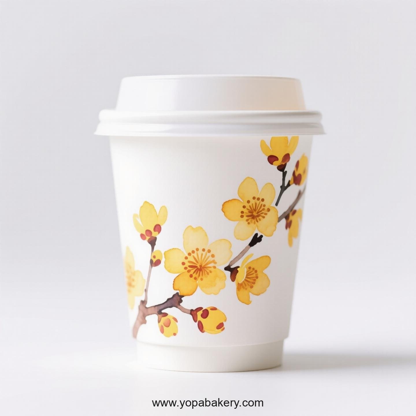 Winter Jasmine Design Coffee Paper Cups Factory: Bulk Pack Savings