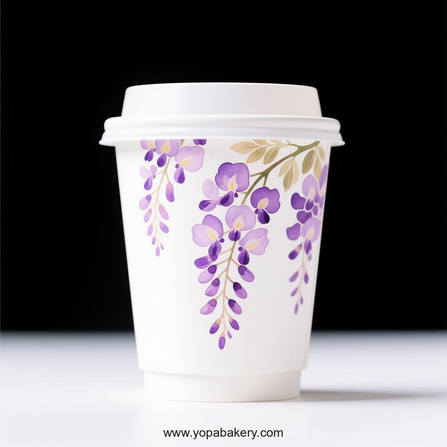 Wisteria Design Coffee Paper Cups Supplier: Sturdy & Durable Build