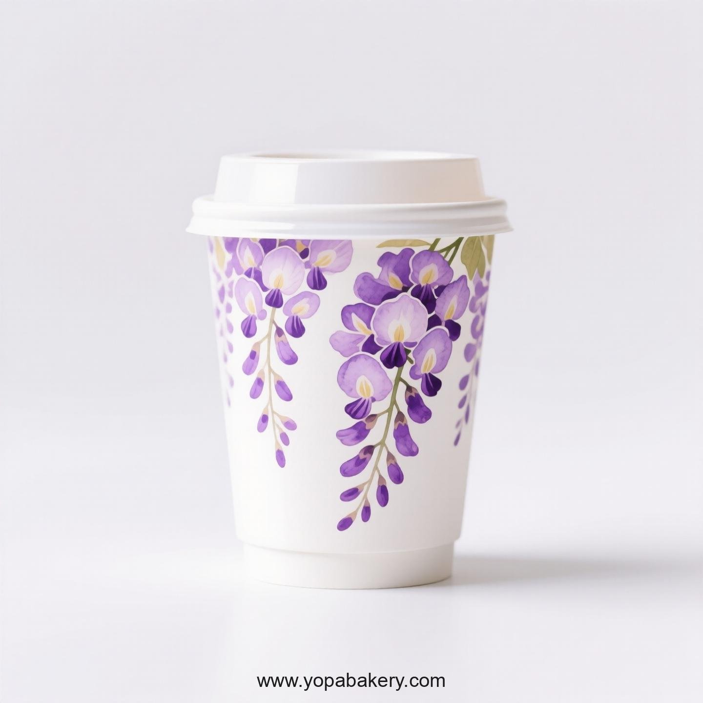 Wisteria Design Coffee Paper Cups Supplier: Sturdy & Durable Build