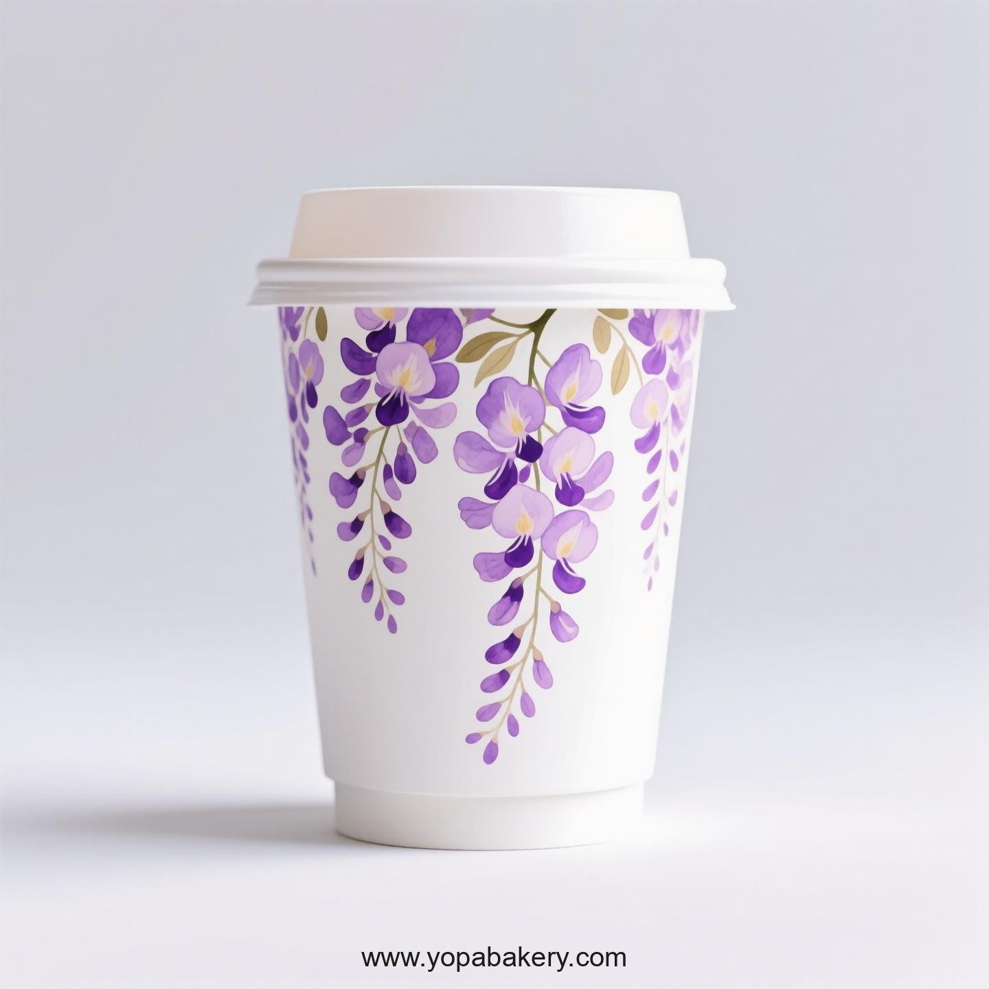 Wisteria Design Coffee Paper Cups Supplier: Sturdy & Durable Build