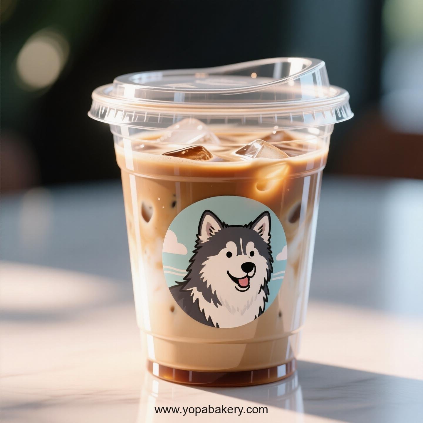 Alaskan Klee Kai Dog Themed Clear Plastic Cups - Disposable PP & PET Coffee Cups with Lids