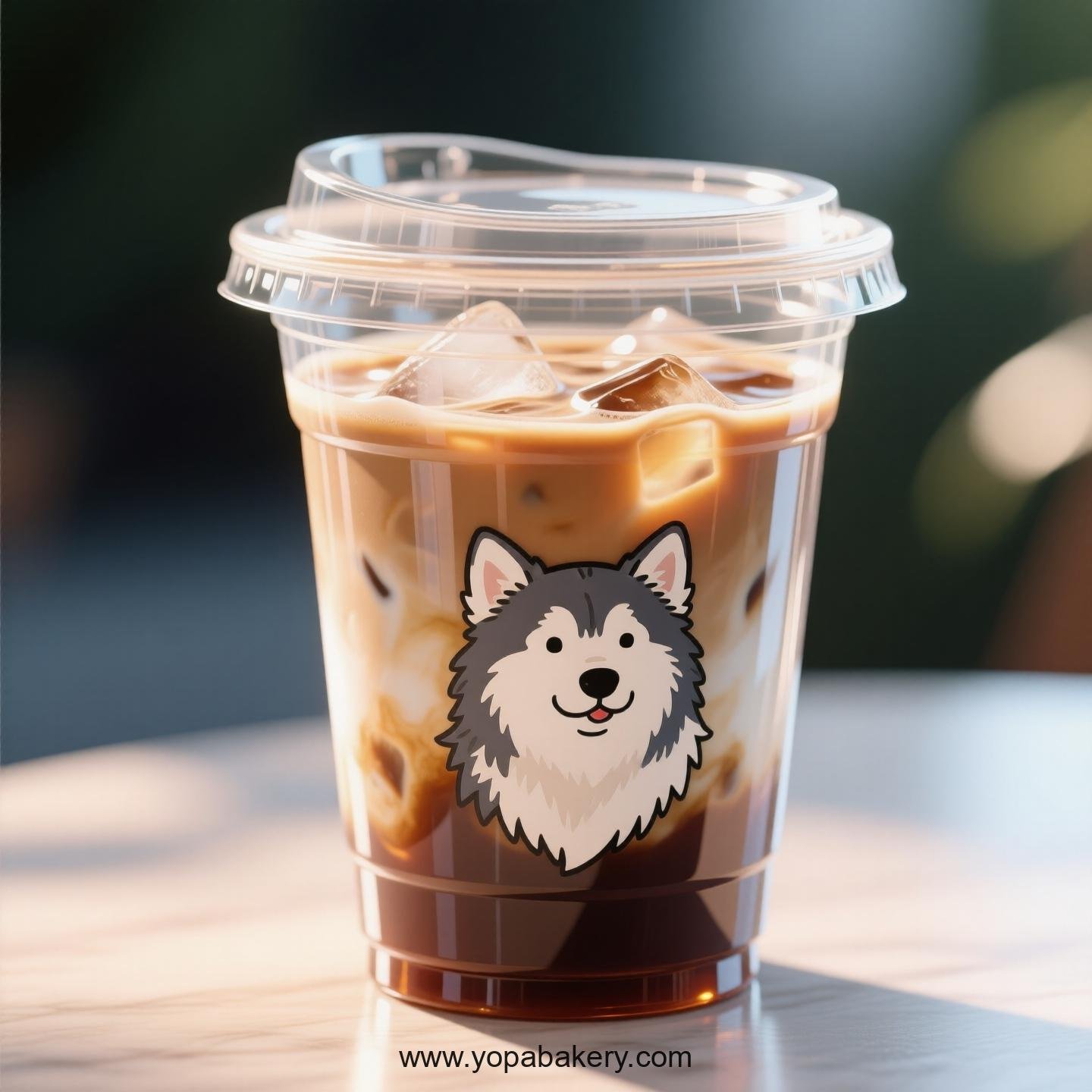 Alaskan Klee Kai Dog Themed Clear Plastic Cups - Disposable PP & PET Coffee Cups with Lids