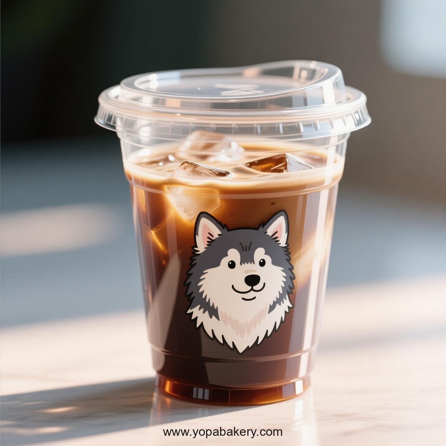 Alaskan Klee Kai Dog Themed Clear Plastic Cups - Disposable PP & PET Coffee Cups with Lids