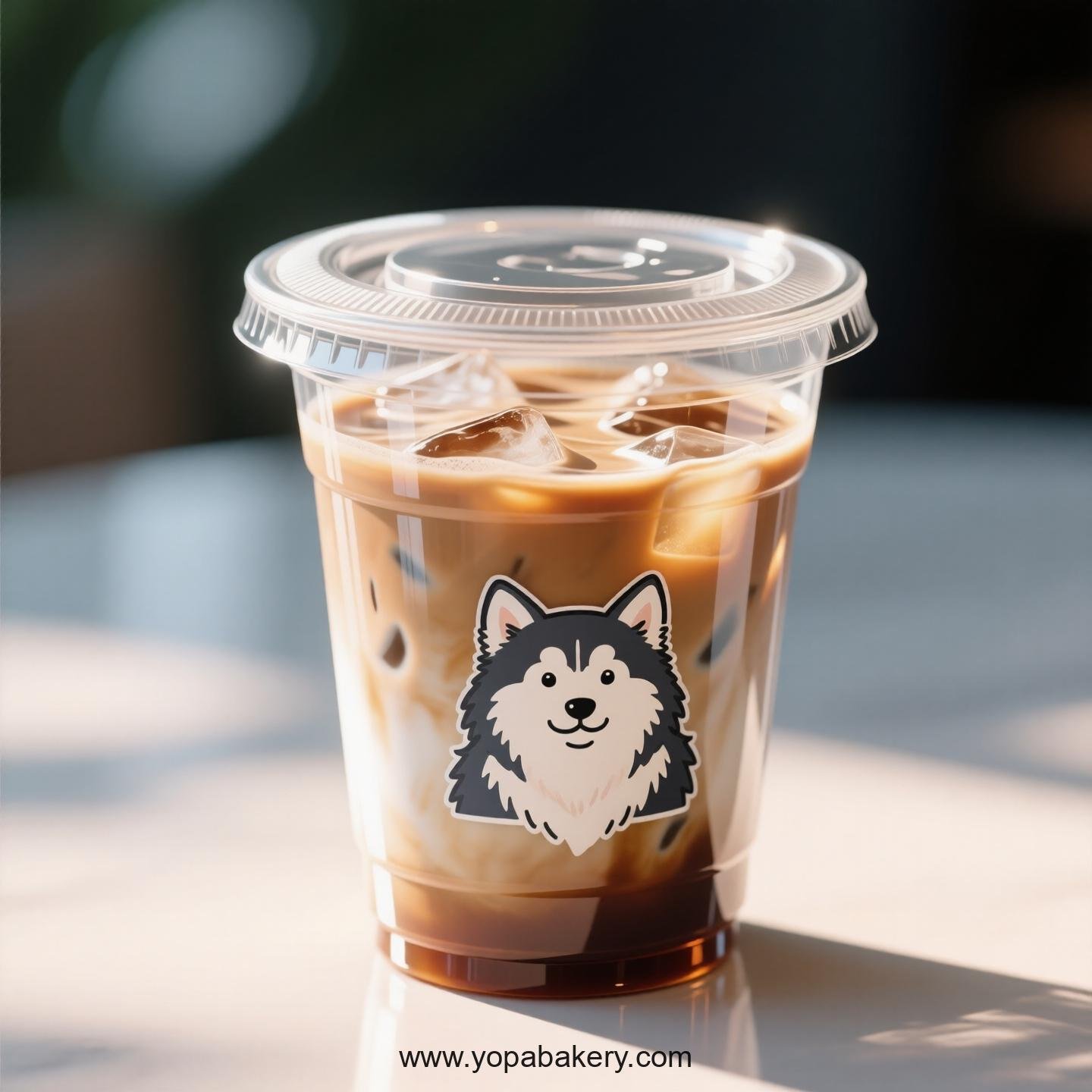 Alaskan Klee Kai Dog Themed Clear Plastic Cups - Disposable PP & PET Coffee Cups with Lids