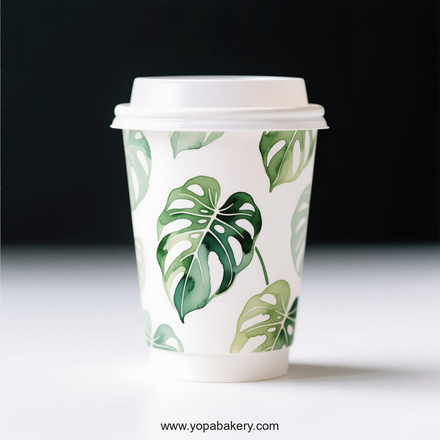 Disposable Alocasia Design Coffee Paper Cups Factory: Perfect for Bakeries