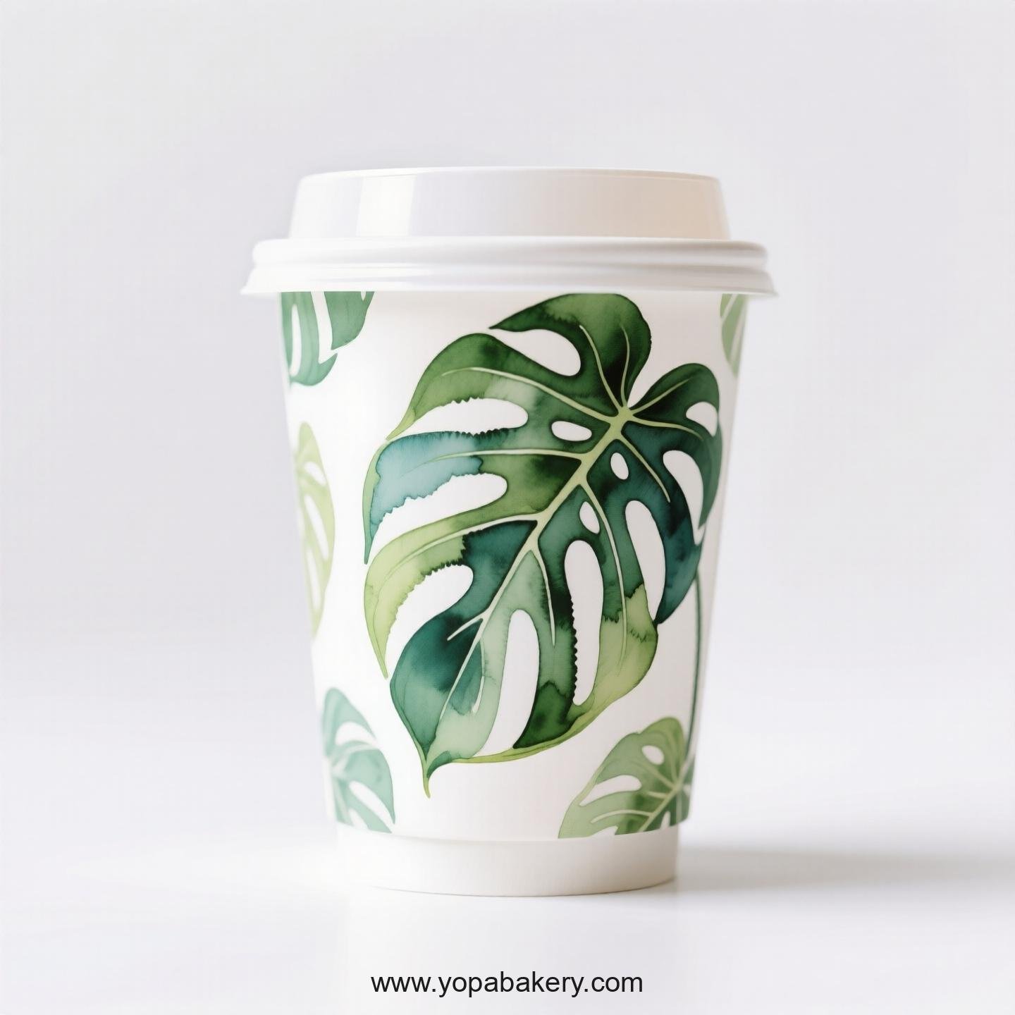 Disposable Alocasia Design Coffee Paper Cups Factory: Perfect for Bakeries