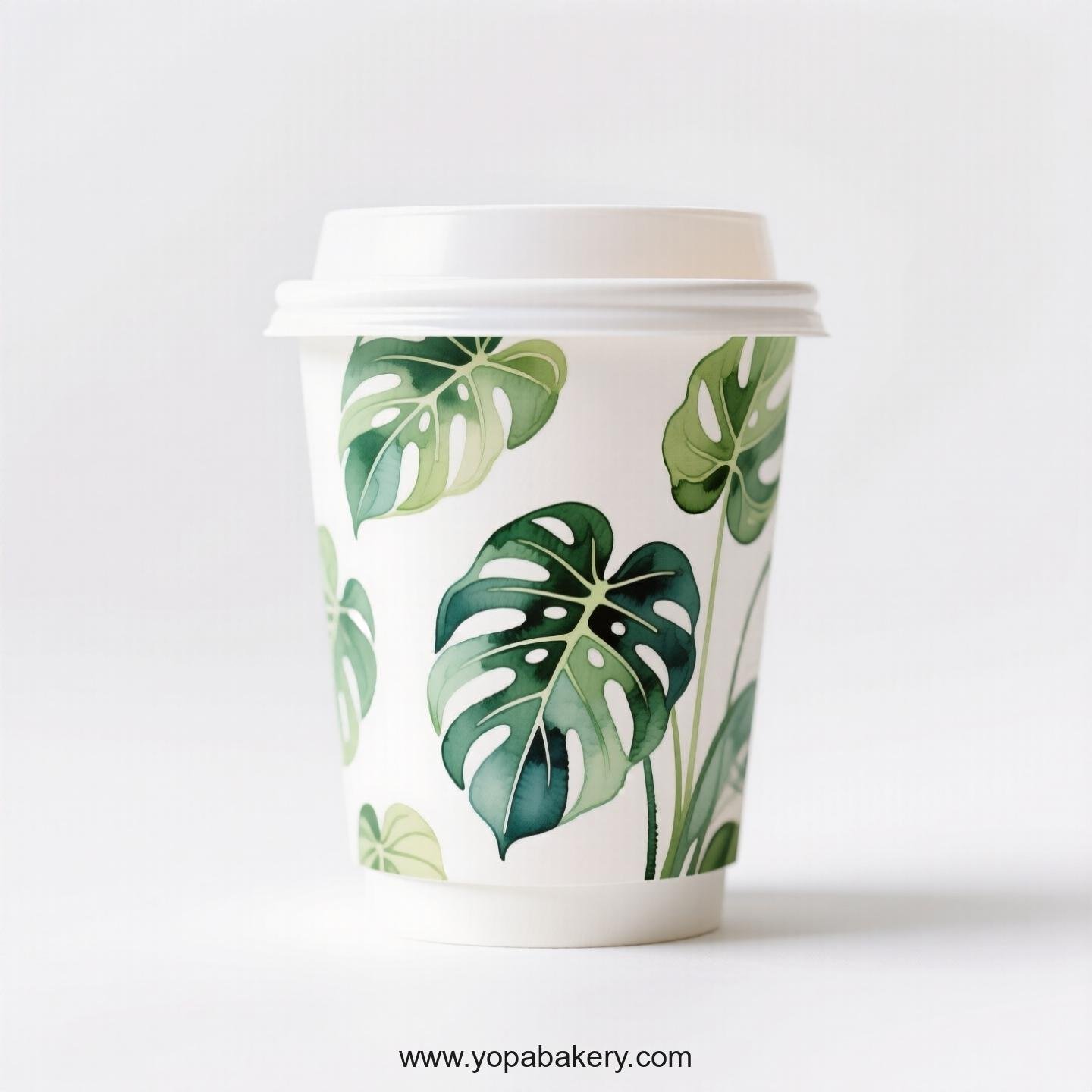 Disposable Alocasia Design Coffee Paper Cups Factory: Perfect for Bakeries