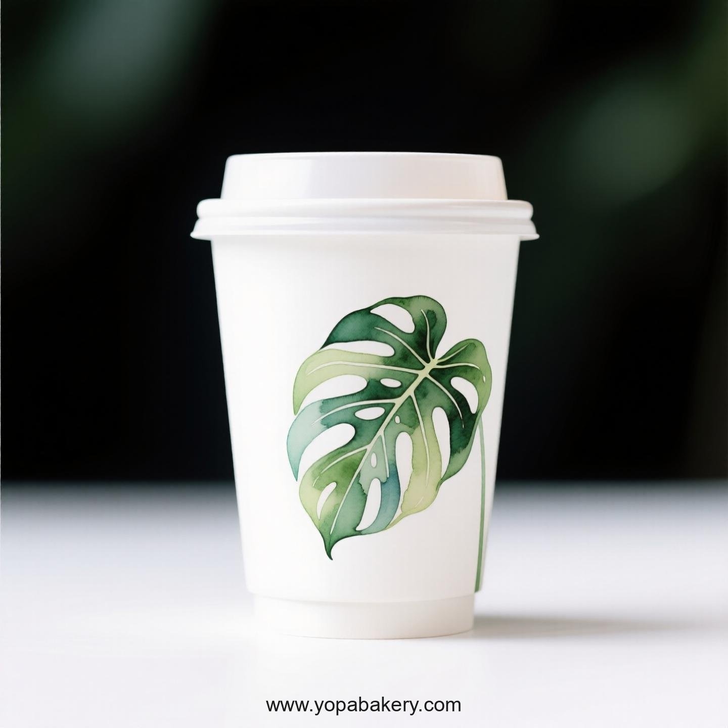 Disposable Alocasia Design Coffee Paper Cups Factory: Perfect for Bakeries