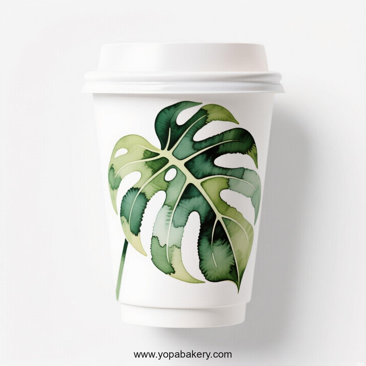 Disposable Alocasia Design Coffee Paper Cups Factory: Perfect for Bakeries