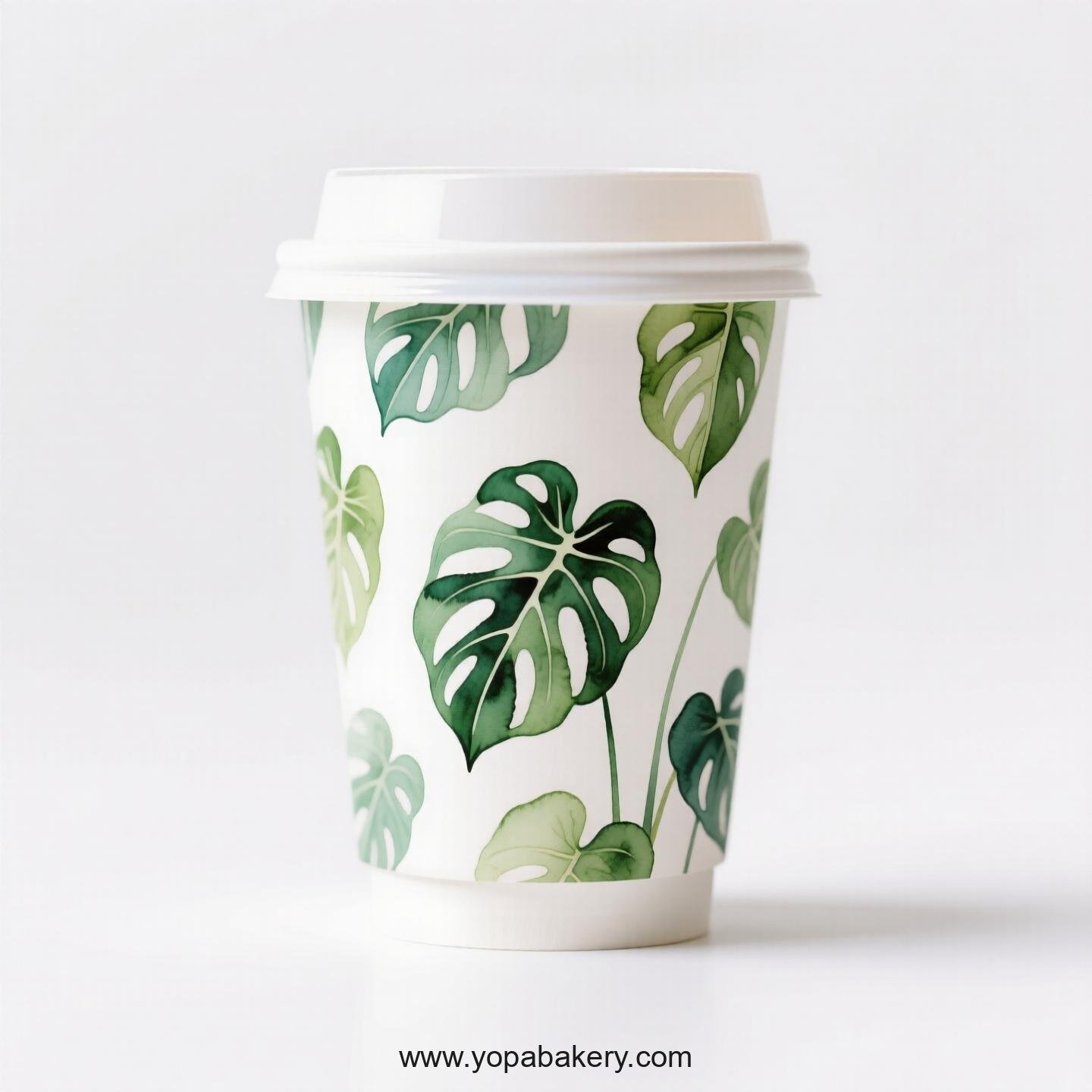 Disposable Alocasia Design Coffee Paper Cups Factory: Perfect for Bakeries