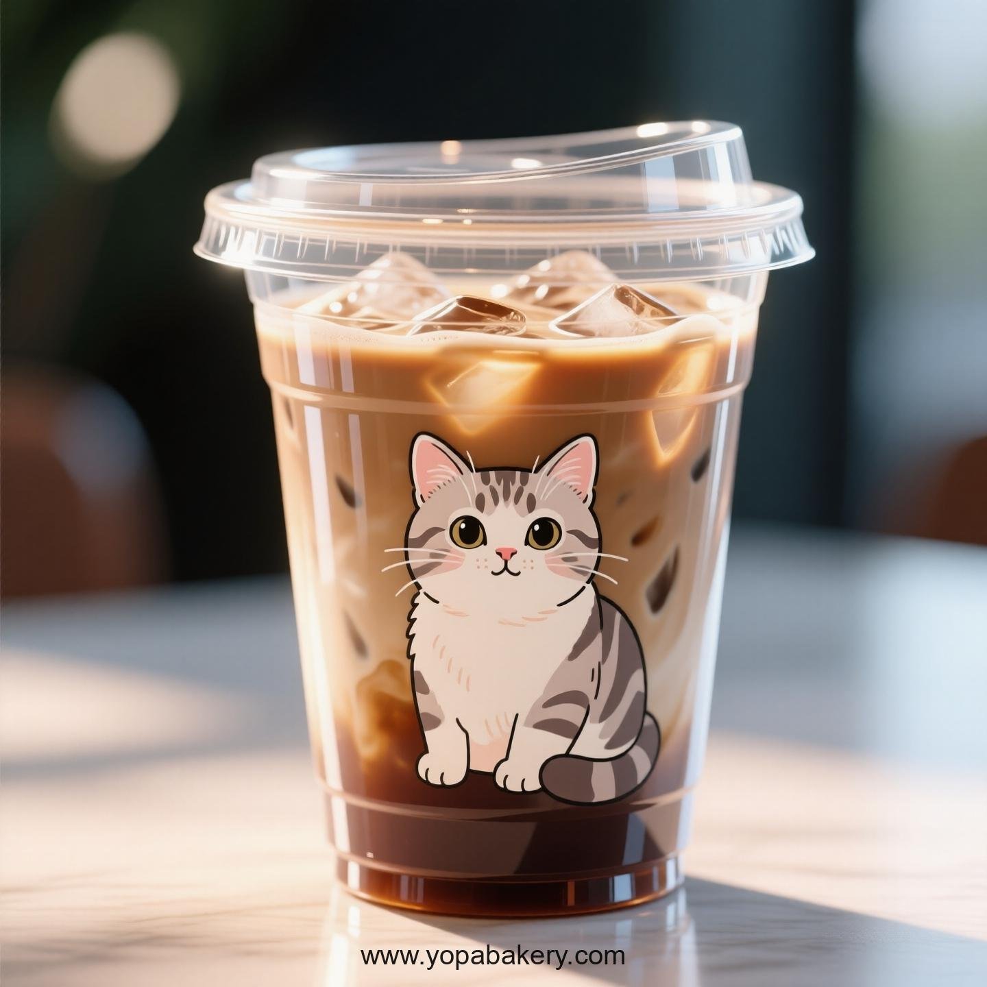 American Shorthair Themed Clear Plastic Cups - Disposable PP & PET Coffee Cups with Lids