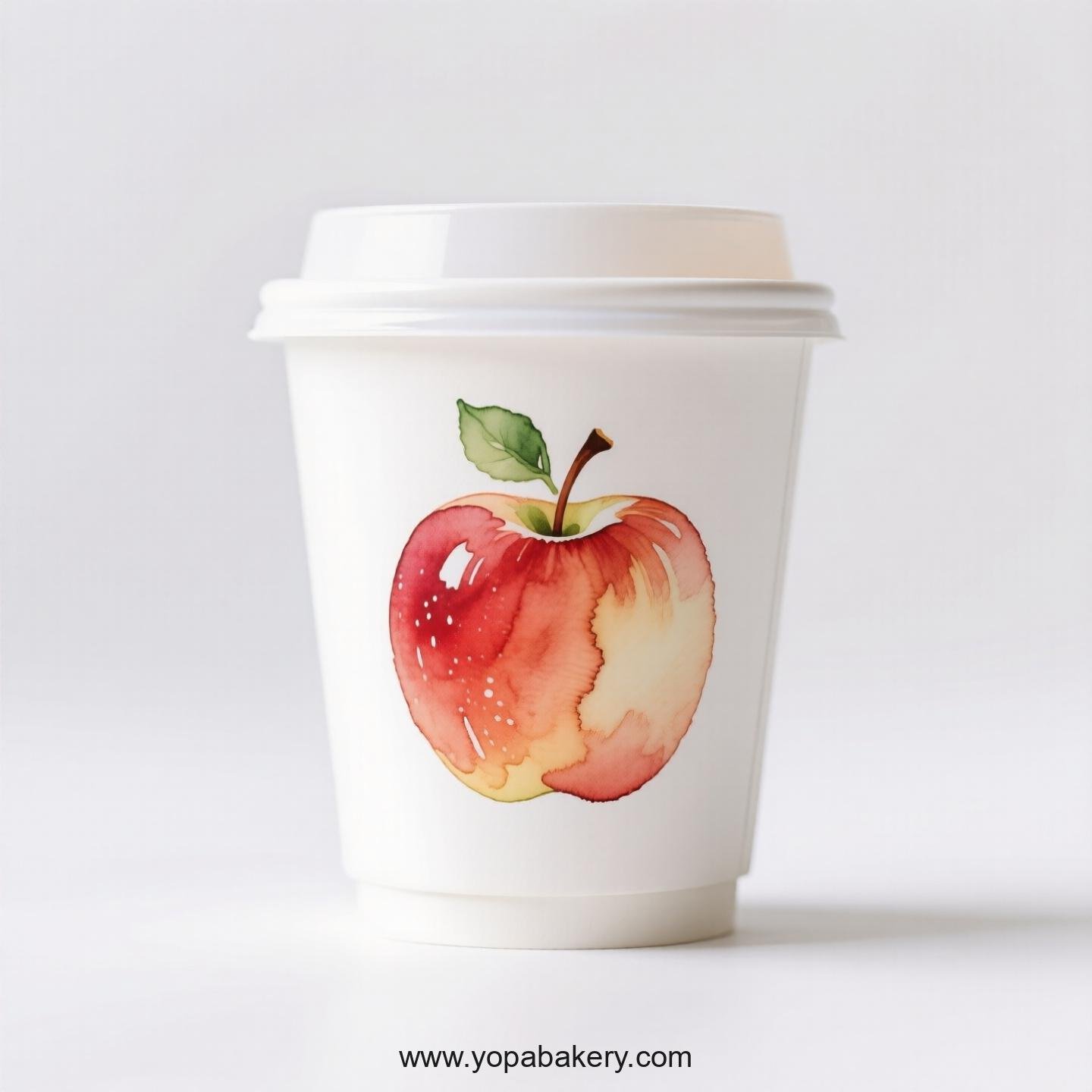 Apple Design Paper Coffee Cups Factory: 4-24 oz Custom Logo