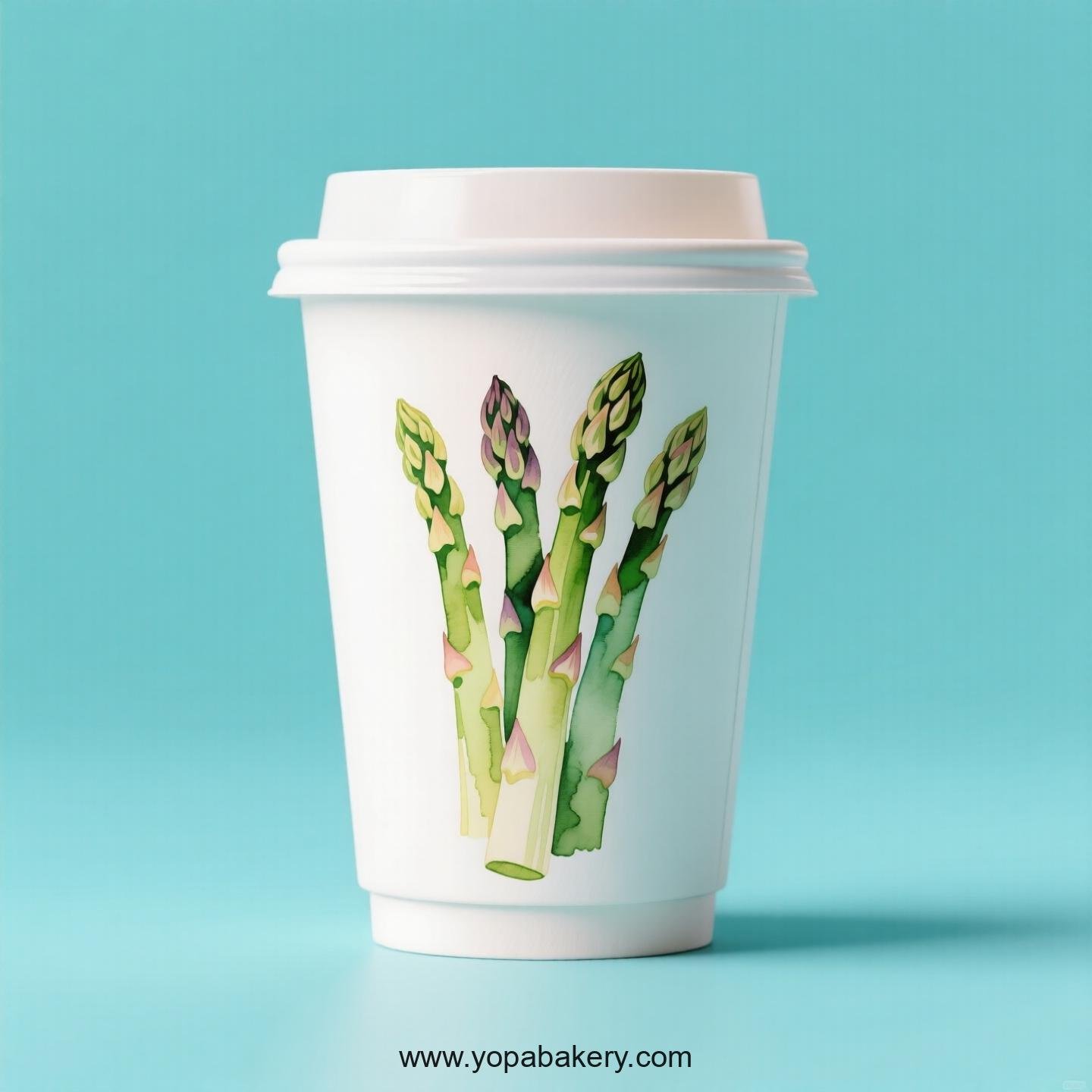 Asparagus Design Paper Coffee Cups Factory: 4-24 oz Custom Logo