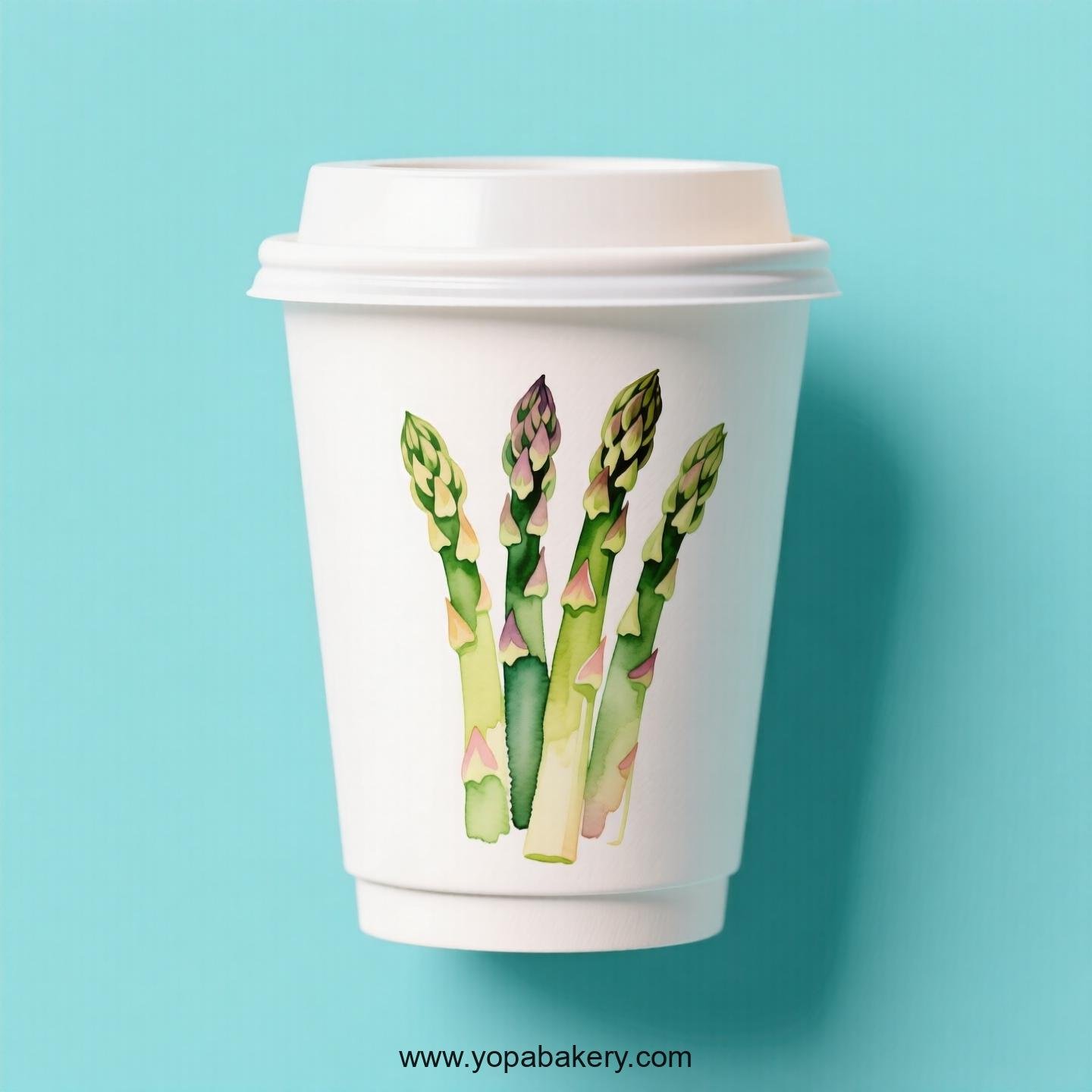 Asparagus Design Paper Coffee Cups Factory: 4-24 oz Custom Logo