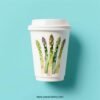 Asparagus Design Paper Coffee Cups Factory: 4-24 oz Custom Logo