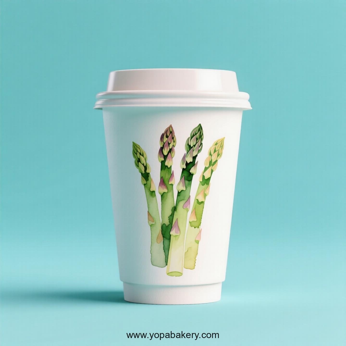 Asparagus Design Paper Coffee Cups Factory: 4-24 oz Custom Logo