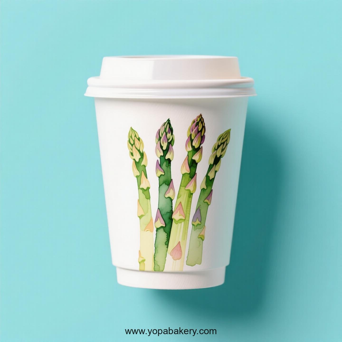 Asparagus Design Paper Coffee Cups Factory: 4-24 oz Custom Logo