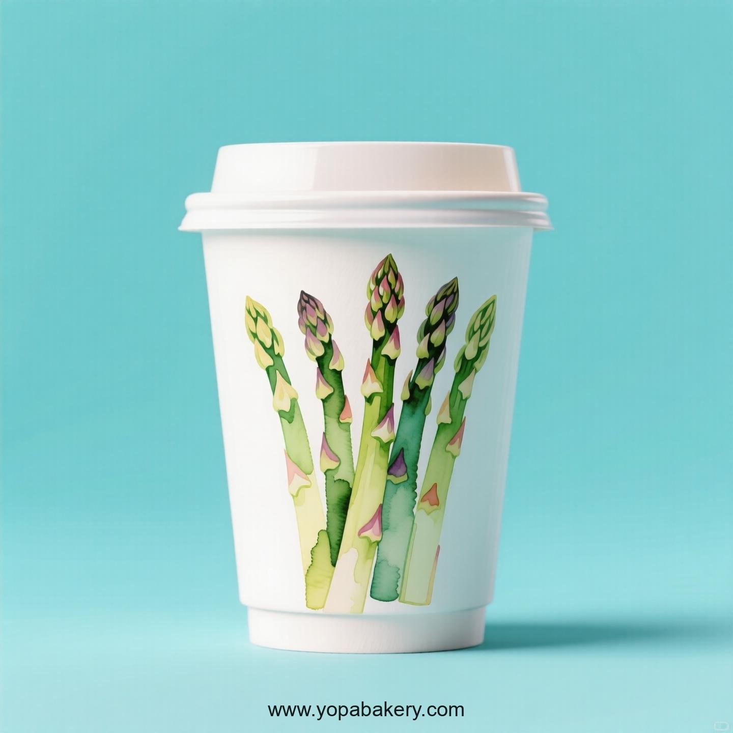 Asparagus Design Paper Coffee Cups Factory: 4-24 oz Custom Logo