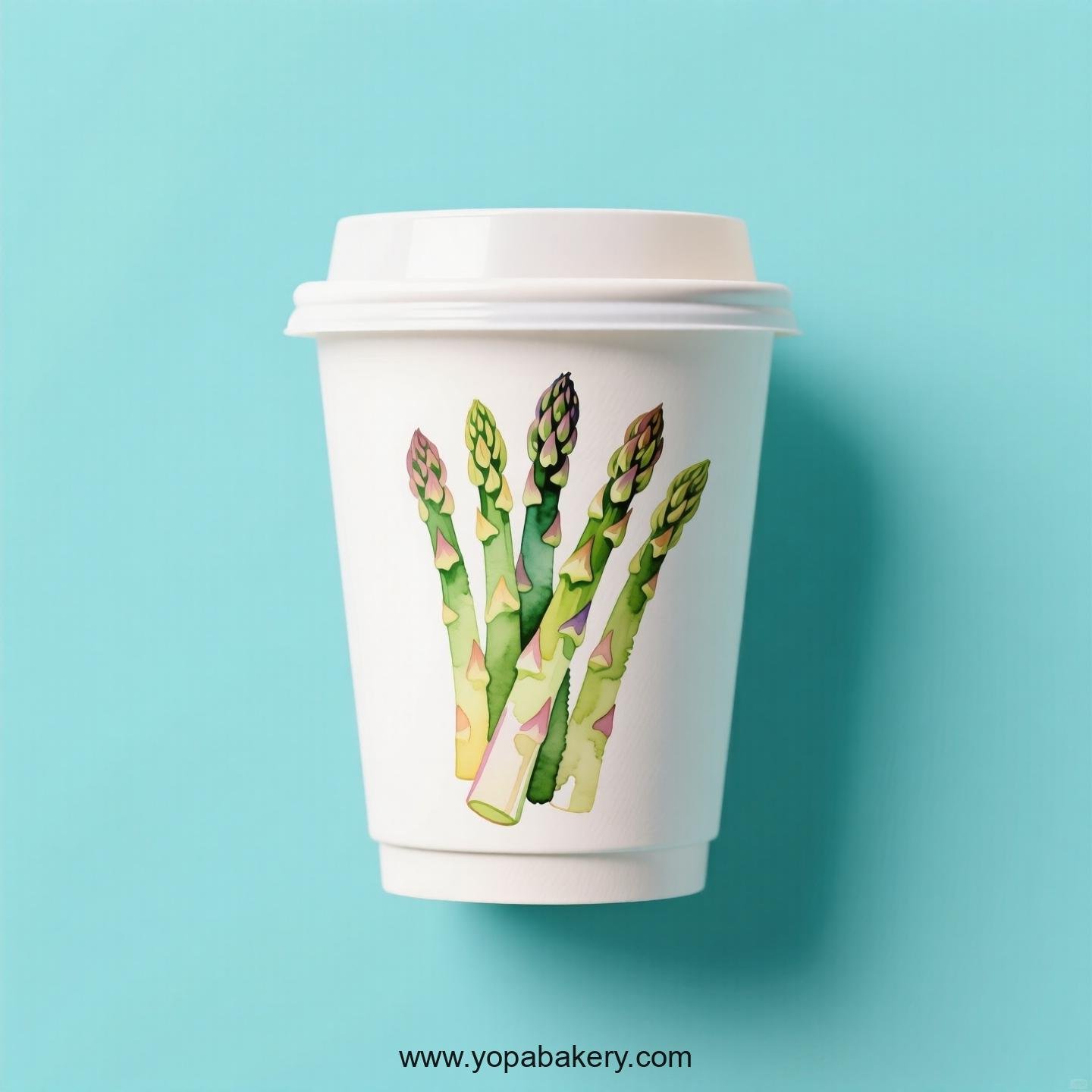 Asparagus Design Paper Coffee Cups Factory: 4-24 oz Custom Logo