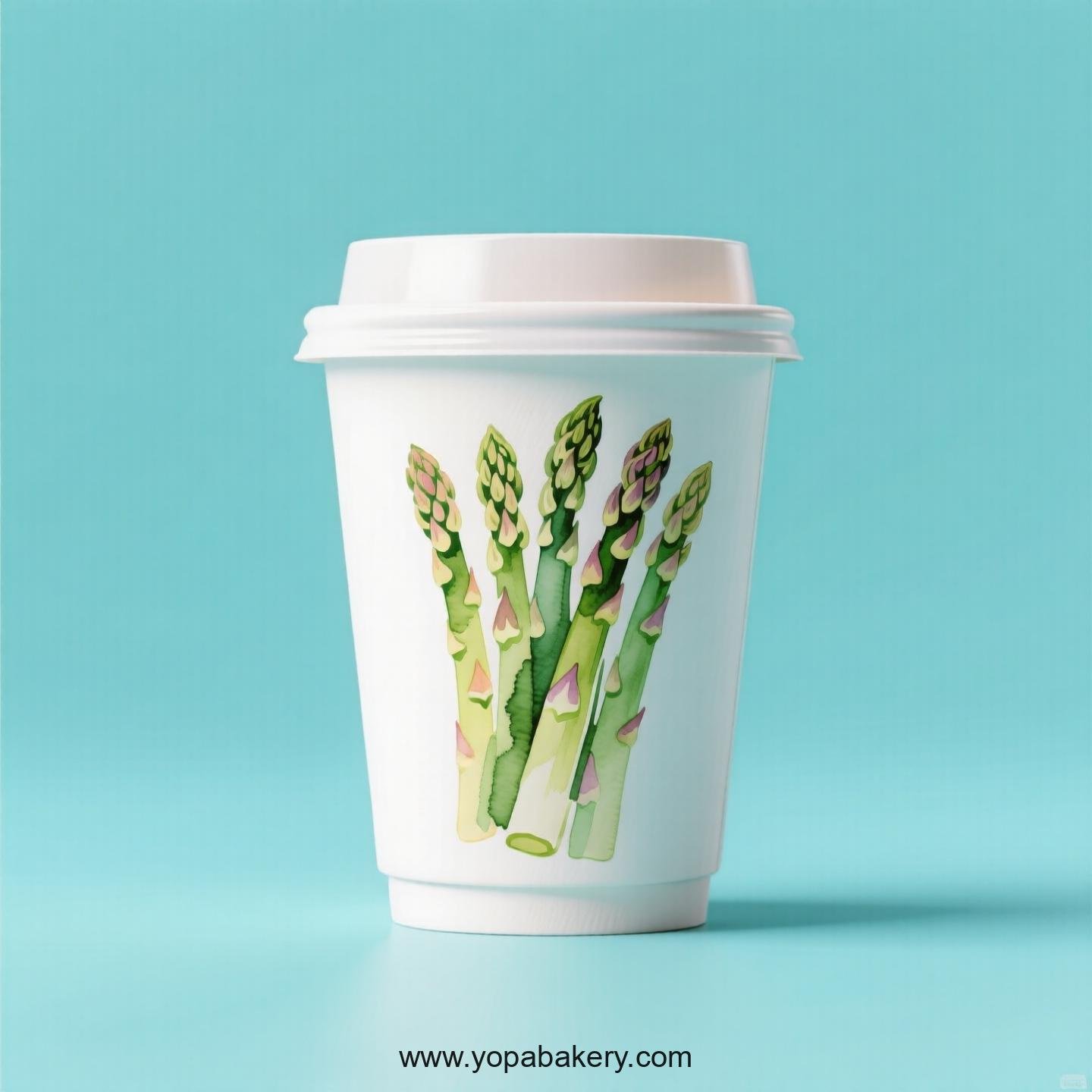 Asparagus Design Paper Coffee Cups Factory: 4-24 oz Custom Logo