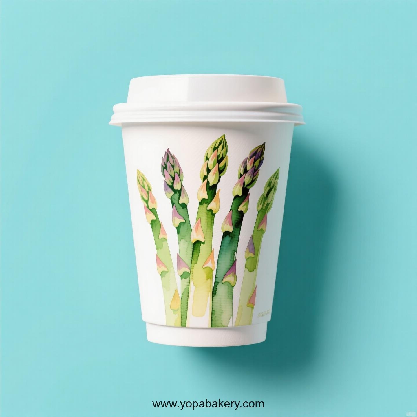 Asparagus Design Paper Coffee Cups Factory: 4-24 oz Custom Logo