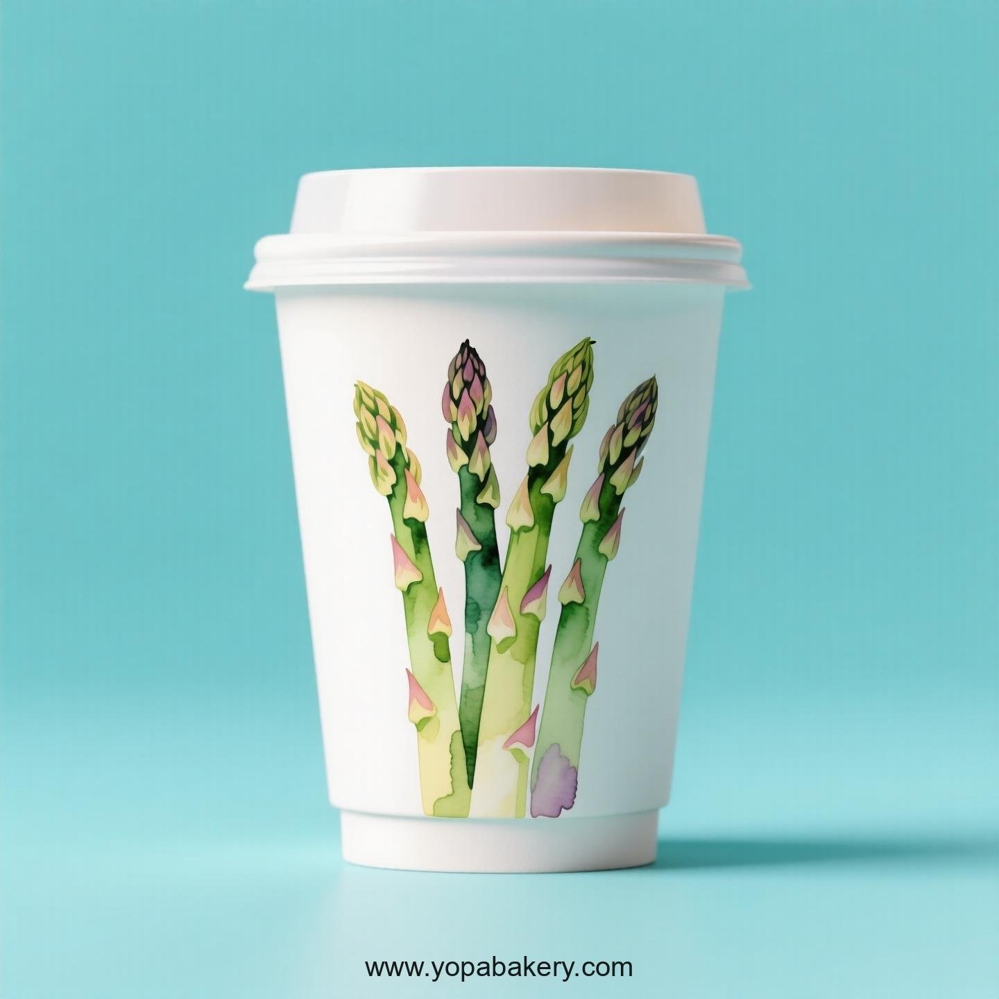 Asparagus Design Paper Coffee Cups Factory: 4-24 oz Custom Logo