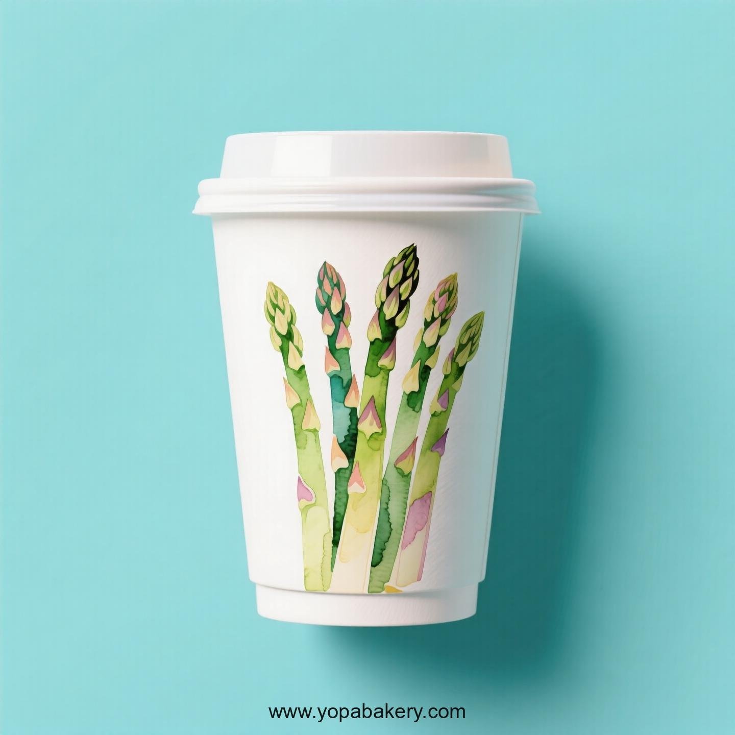 Asparagus Design Paper Coffee Cups Factory: 4-24 oz Custom Logo