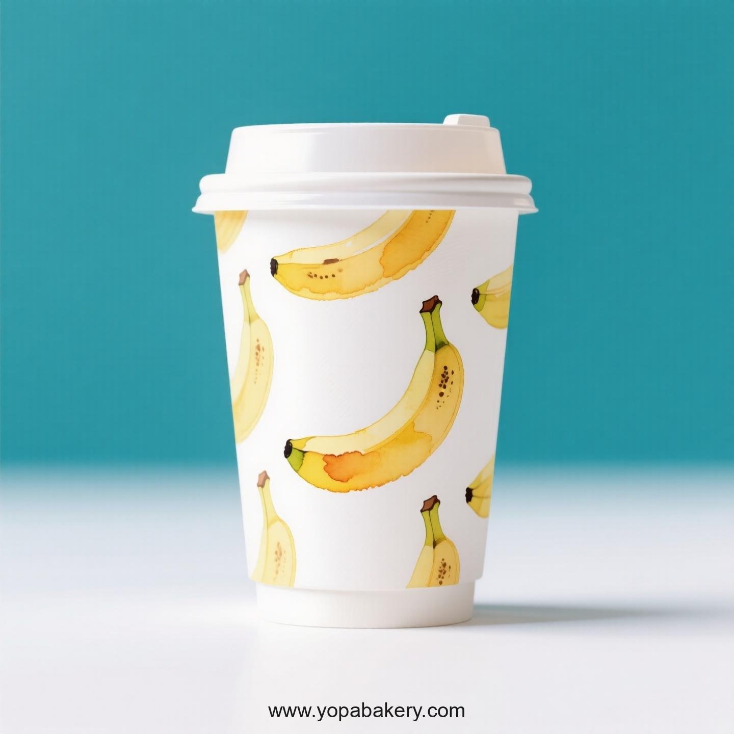 Banana Design Paper Coffee Cups Factory: 4-24 oz Custom Logo