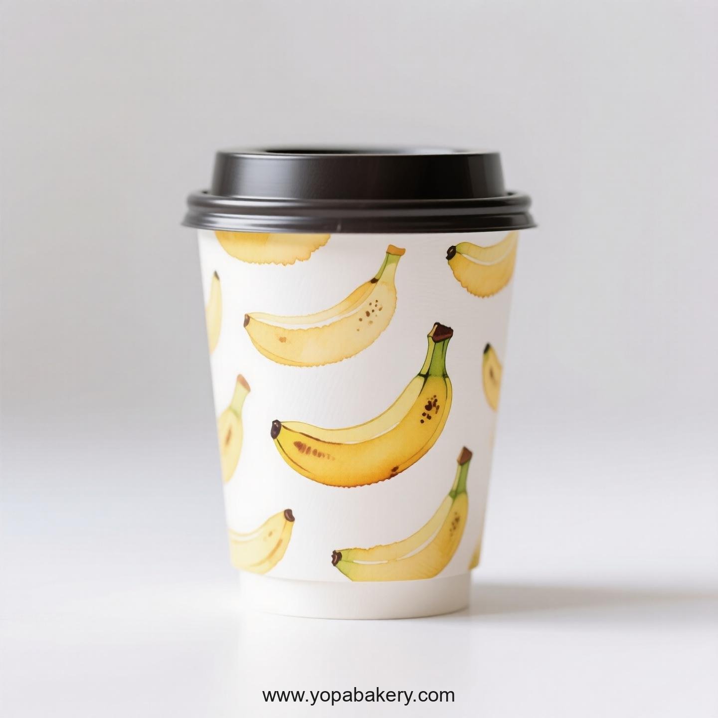 Banana Design Paper Coffee Cups Factory: 4-24 oz Custom Logo