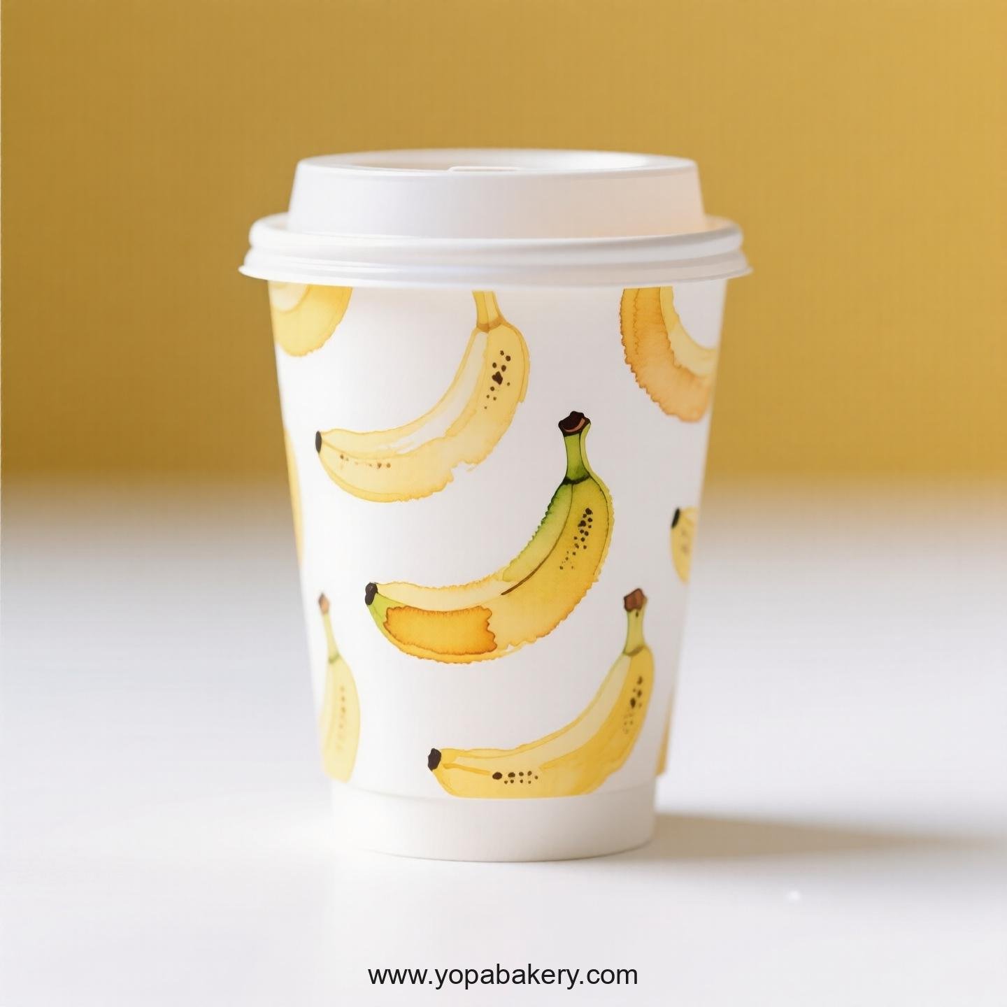 Banana Design Paper Coffee Cups Factory: 4-24 oz Custom Logo