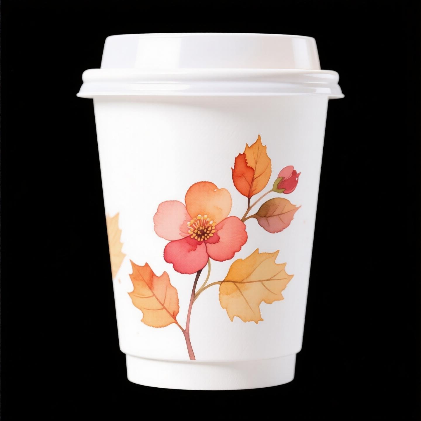 Begonia Themed Disposable Coffee Paper Cups Factory: 4-24 oz Custom Logo & Door to Door