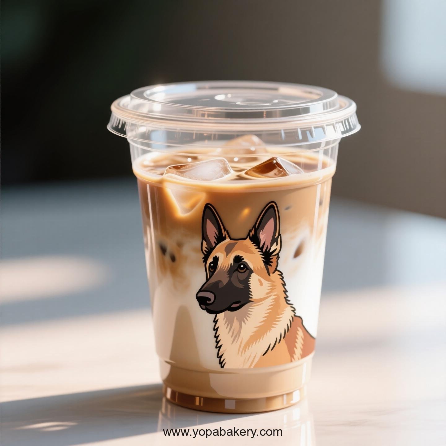 Belgian Malinois Dog Themed Clear Plastic Cups - Disposable PP & PET Coffee Cups with Lids